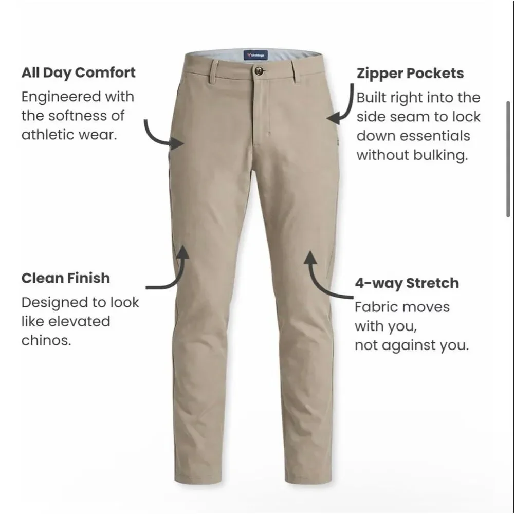 Birddogs Phil Gates Smoky Blue Stretch Khakis Slim Fit Size 30x28